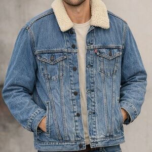 Levi’s Sherpa-Lined Denim Jacket – Classic Trucker Style